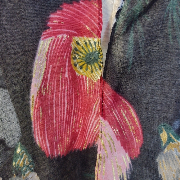 Woven Heart Kimono Swim Cover Up Floral One Size - Picture 11 of 12